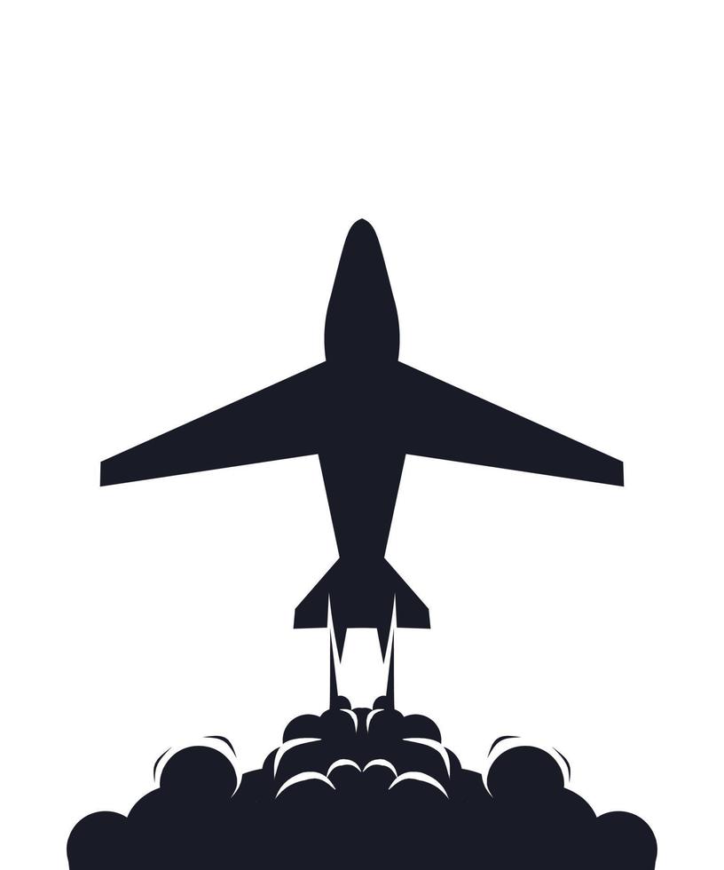 ilustración de un avión con humo vector