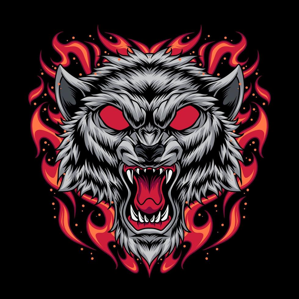 Wolf head illustration vector