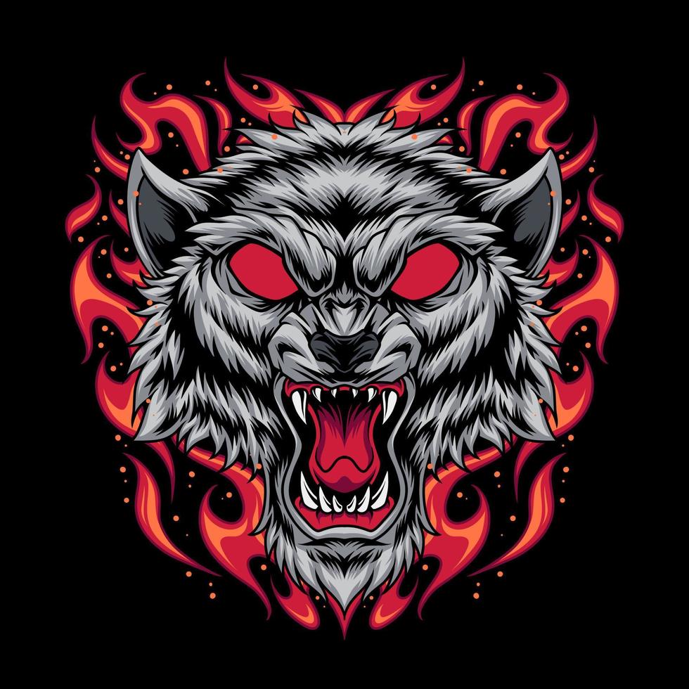 Wolf head illustration vector