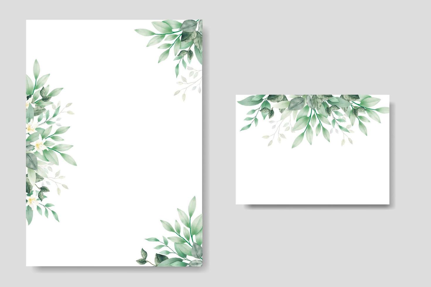 Beautiful Watercolor Floral Wedding Card template vector