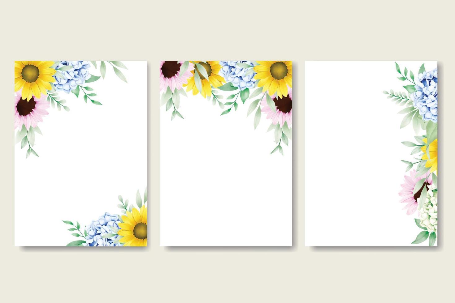 Beautiful Watercolor Floral Wedding Card template vector