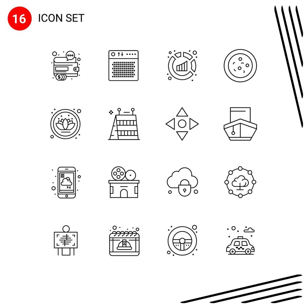 16 Outline concept for Websites Mobile and Apps nature biology multimedia bacteria sales Editable Vector Design Elements