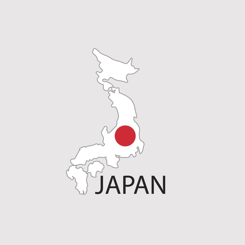 JAPAN country flag and map. vectors