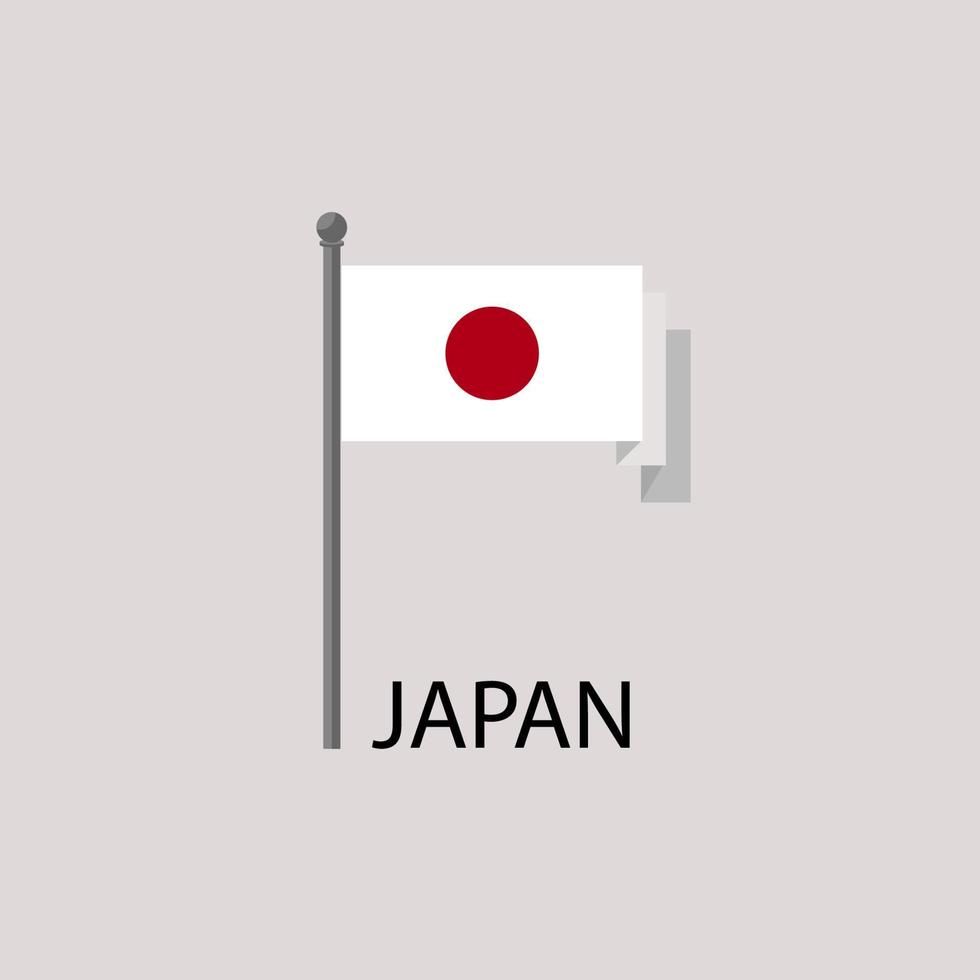 bandera y mapa del país de japón. vectores