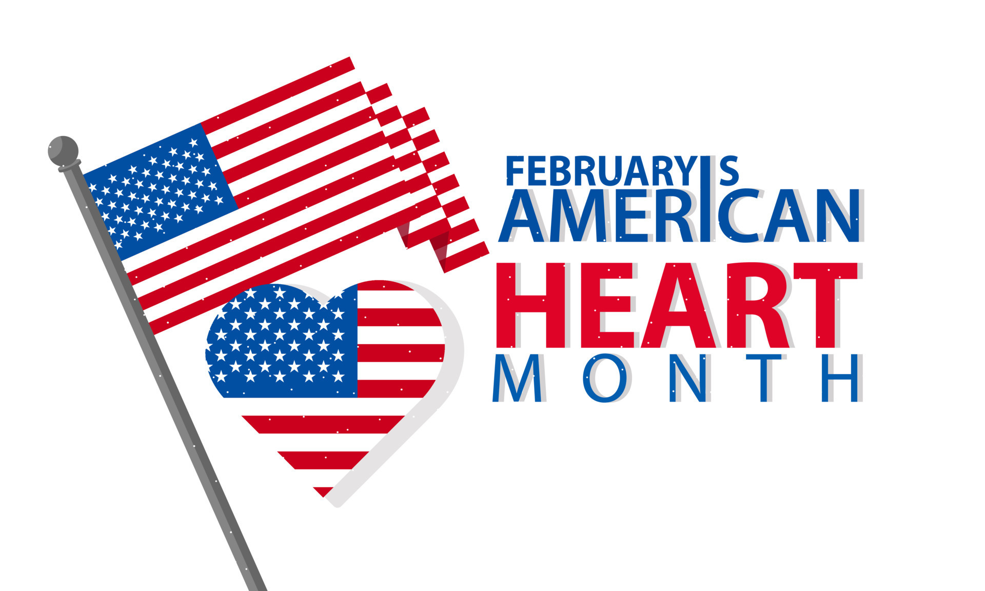 vector illustration of february is american heart month concept design