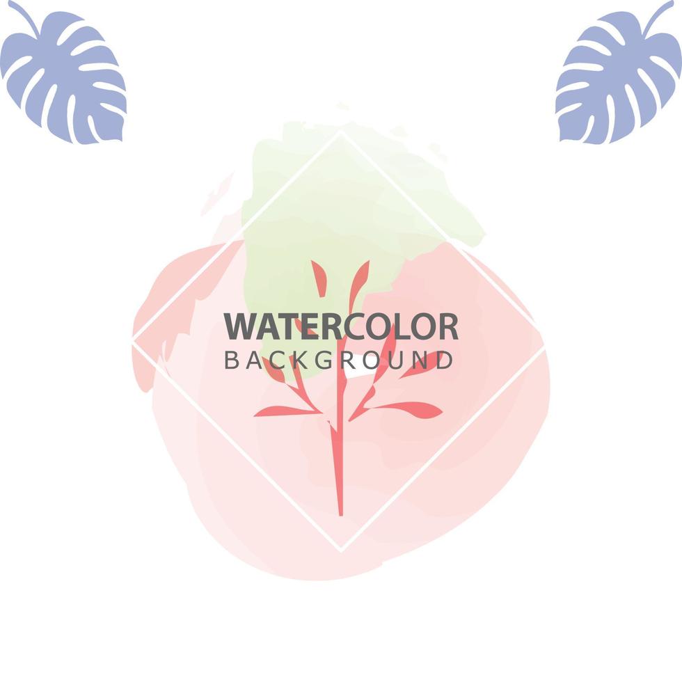 minimalist design background in soft rainbow pastel color. Square abstract brush watercolor banner template for social media post, cover, poster, gift card, brochure, flyer, invitation, placard vector