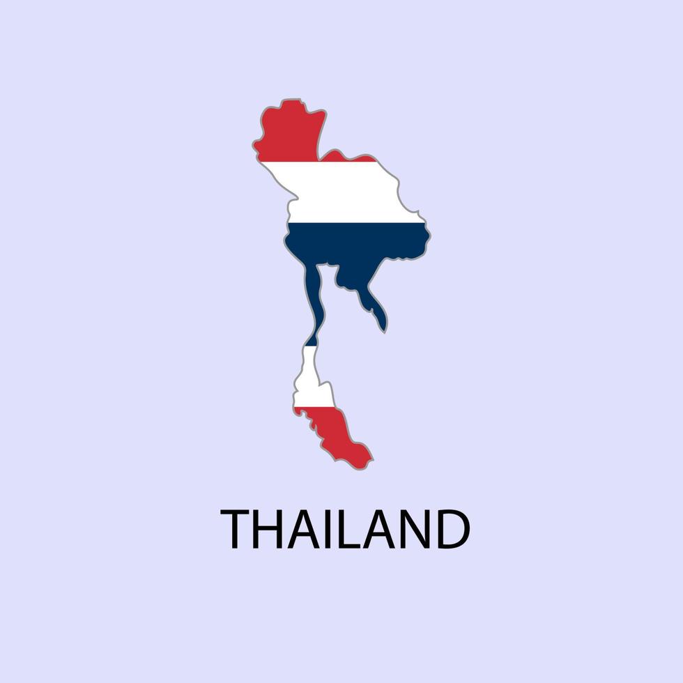 map of thailand with the image of the national flag vector