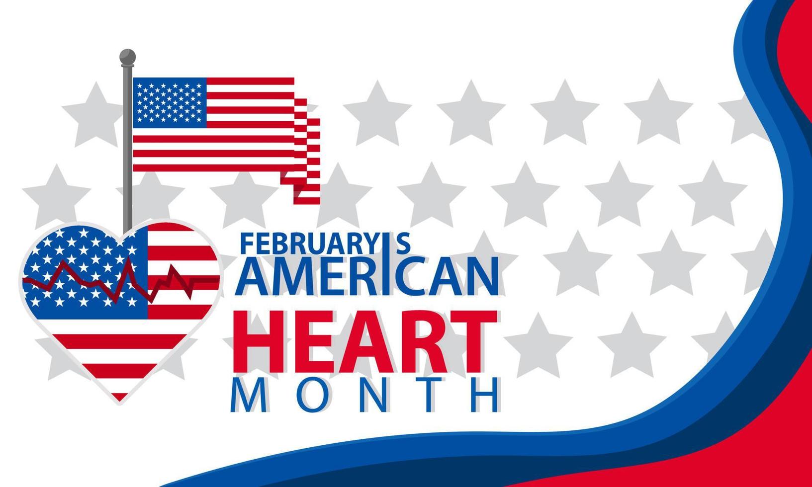 vector illustration of february is american heart month concept design