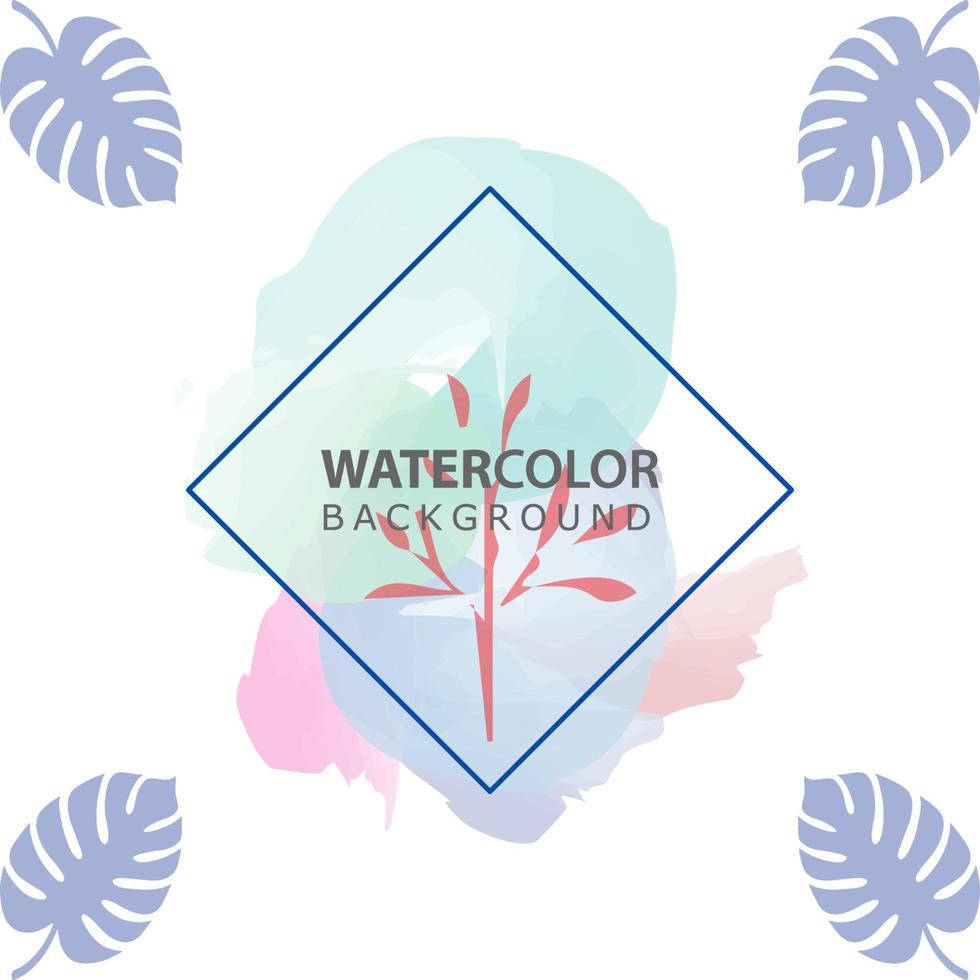 fondo de diseño minimalista en suave color pastel arcoiris. plantilla de banner de acuarela de pincel abstracto cuadrado para publicación en redes sociales, portada, afiche, tarjeta de regalo, folleto, volante, invitación, cartel vector