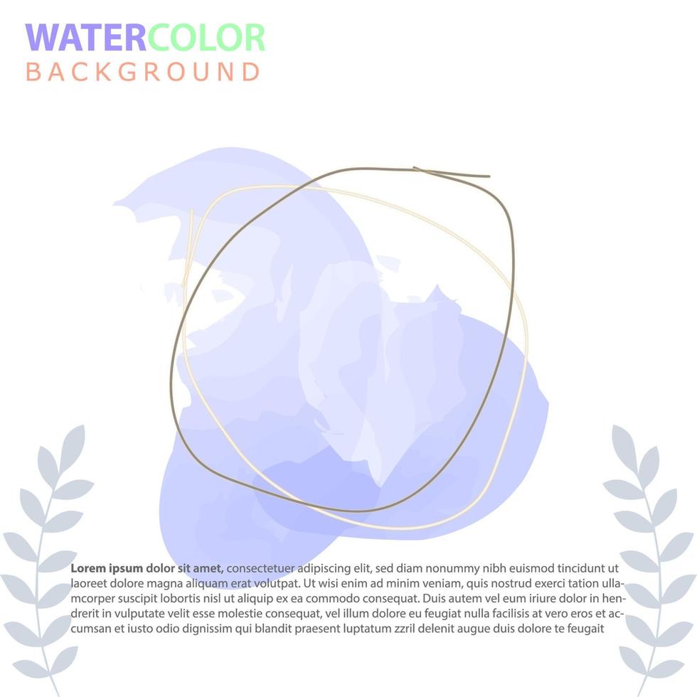 minimalist design background in soft rainbow pastel color. Square abstract brush watercolor banner template for social media post, cover, poster, gift card, brochure, flyer, invitation, placard vector