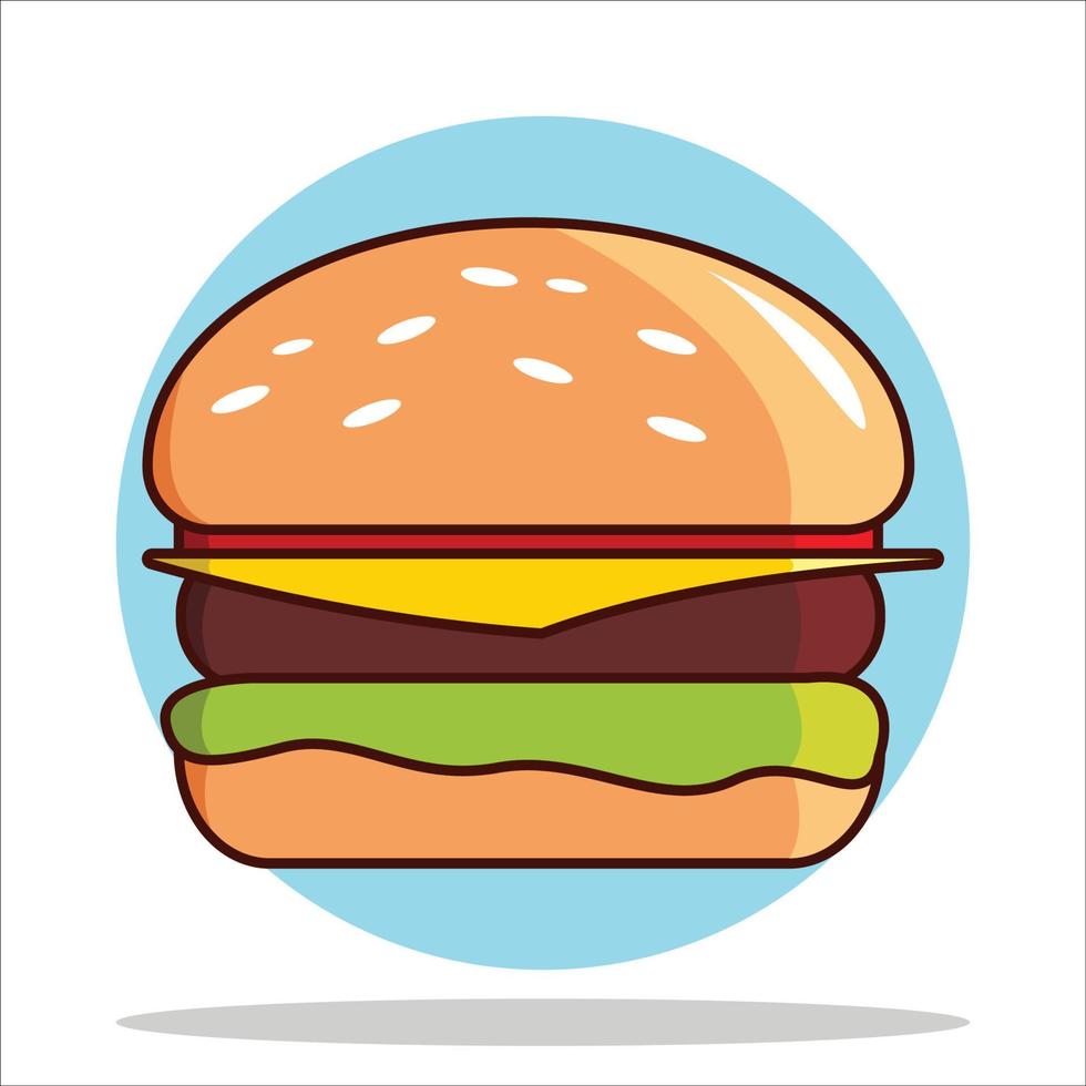Burger Vector Flat Style Illustration