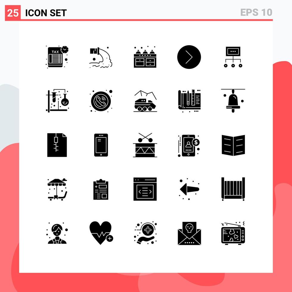 25 Solid Glyph concept for Websites Mobile and Apps network media player waste media oven Editable Vector Design Elements