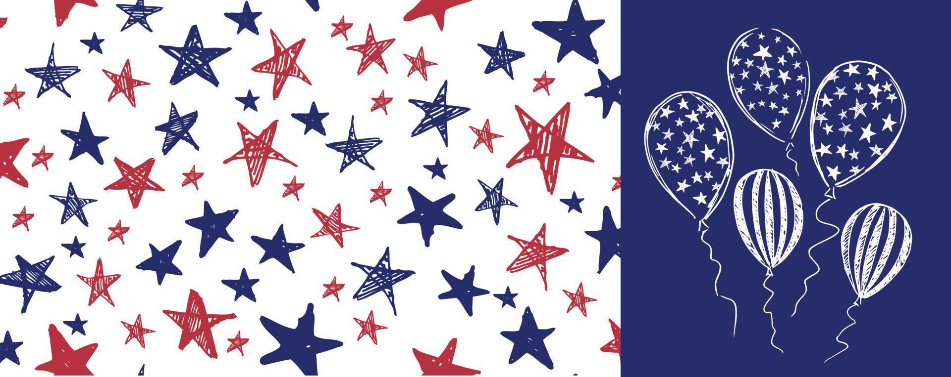 Presidents day. Independence Day USA. Hand drawn illustration. vector