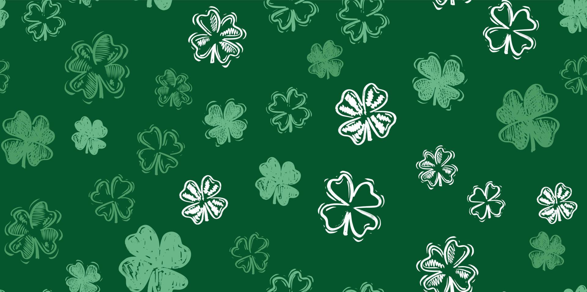 Saint Patricks Day, festive background with flying clover. vector