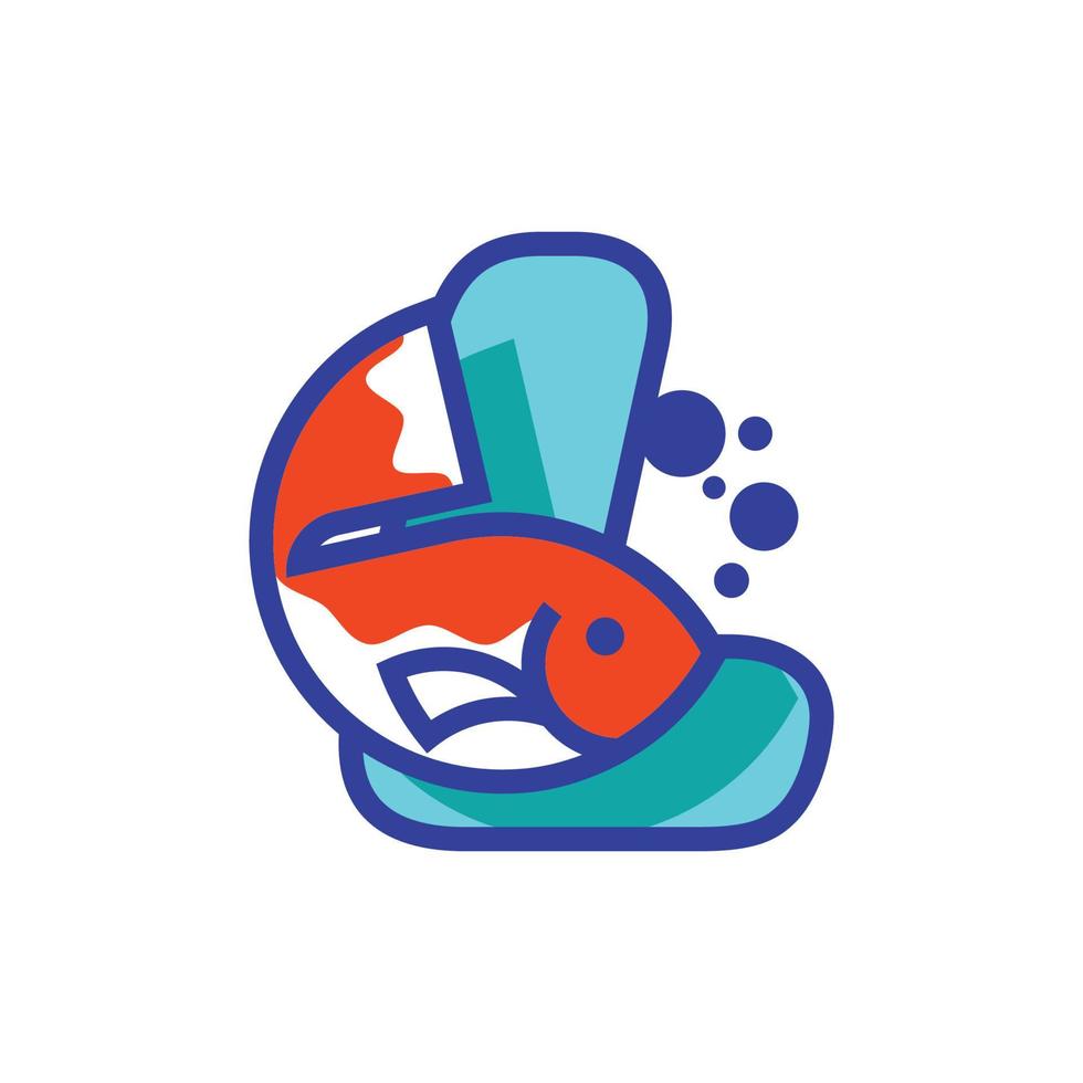 Alphabet L Fish Logo vector