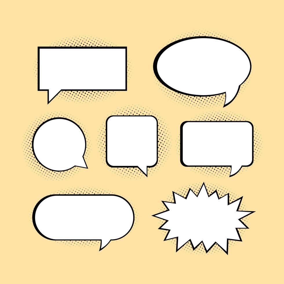 black and white speech bubble pop art style vector illustration