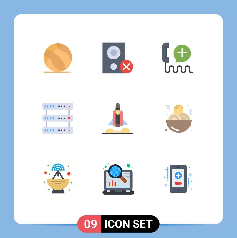 Stock Vector Icon Pack of 9 Line Signs and Symbols for storage hosting remove database interface Editable Vector Design Elements