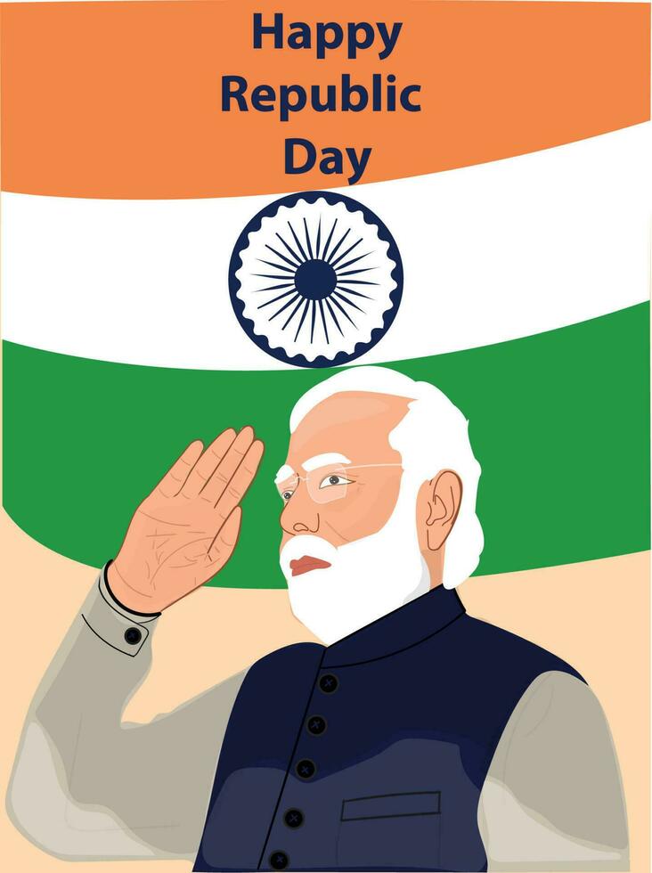 Shri Narendra Modi Republic Day Poster Free Vector