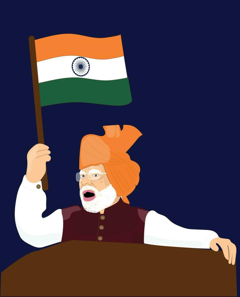 Shri Narendra Modi Ji Vector Art Free Vector