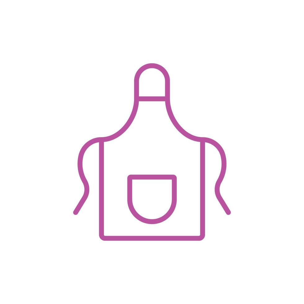 eps10 delantal vectorial rosa o icono de línea uniforme de cocina o logotipo aislado en fondo blanco. símbolo de prenda de delantal de cocina en un estilo moderno y plano simple para el diseño de su sitio web y aplicación móvil vector