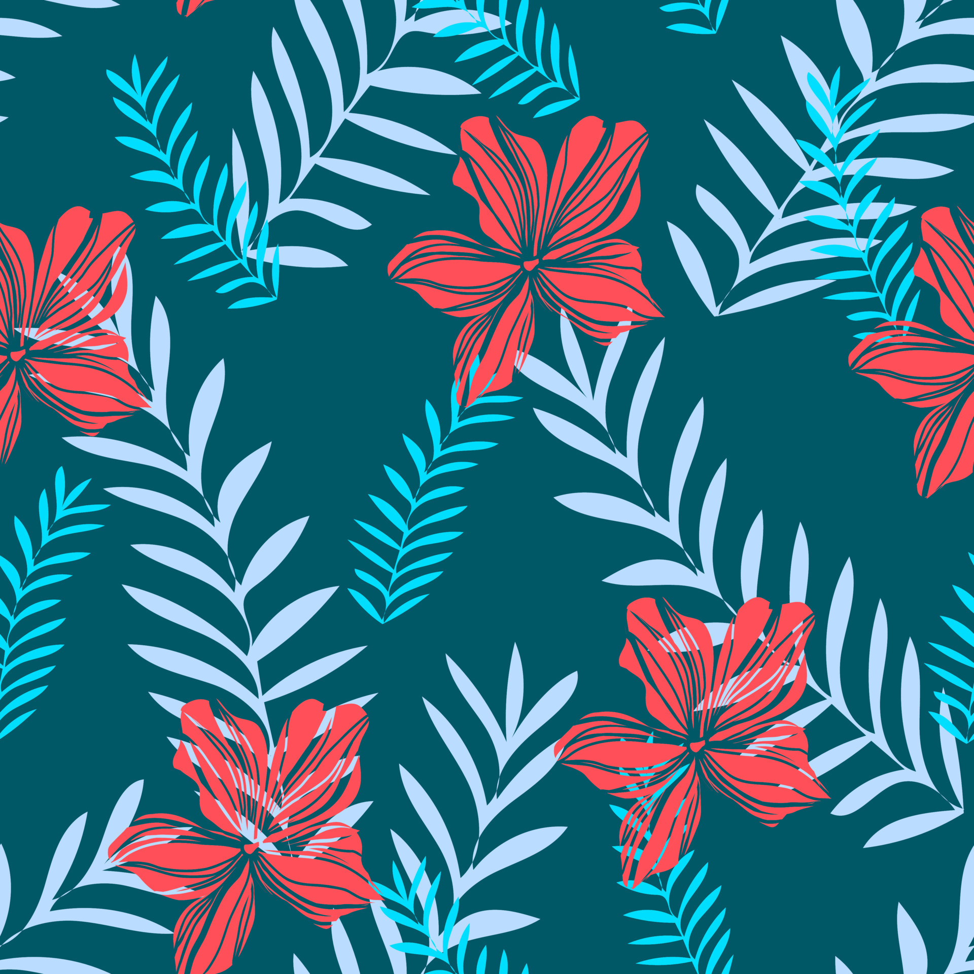 Hawaiian Aloha Shirt seamless background pattern,bright illustration for  textile,fashion design,summer accessories,home interior decoration,spring  floral wallpaper,cover design,botanical print 17764061 Vector Art at  Vecteezy
