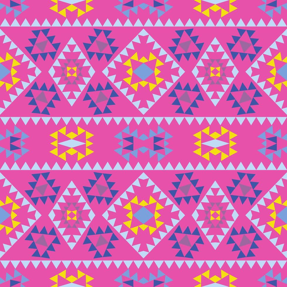 Geometric ethnic pattern with square triangle diagonal abstract ornament design for clothing fabric textiles printing, handcraft, embroidery, carpet, curtain, batik, wallpaper wrapping, vector drawing