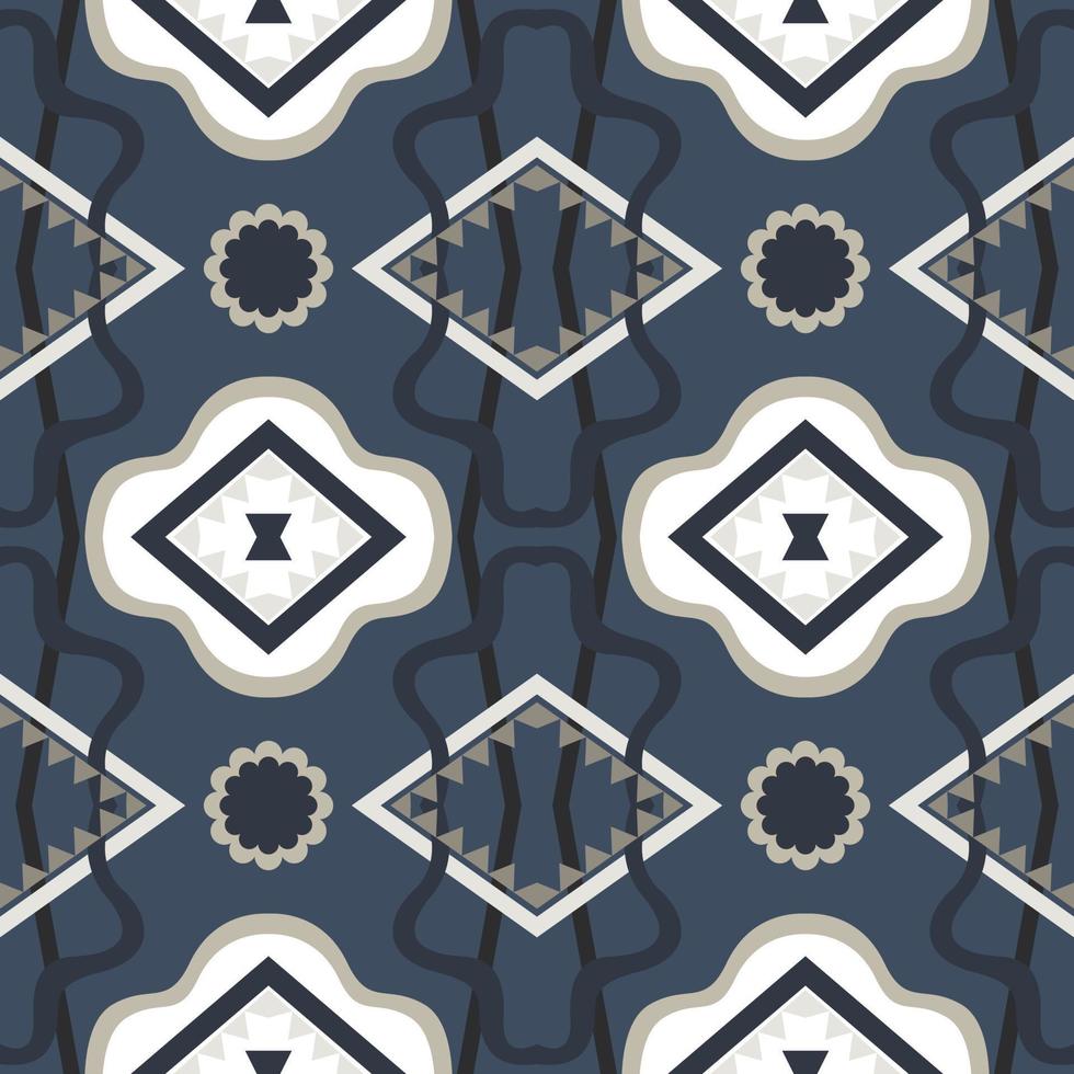 Geometric ethnic pattern with square triangle diagonal abstract ornament design for clothing fabric textiles printing, handcraft, embroidery, carpet, curtain, batik, wallpaper wrapping, vector drawing