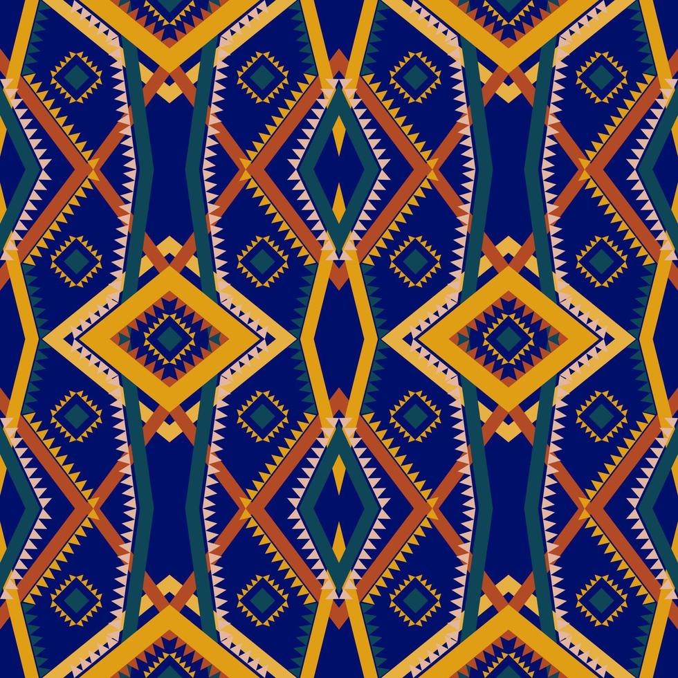 Geometric ethnic pattern with square triangle diagonal abstract ornament design for clothing fabric textiles printing, handcraft, embroidery, carpet, curtain, batik, wallpaper wrapping, vector drawing