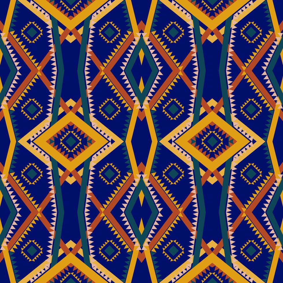 Geometric ethnic pattern with square triangle diagonal abstract ornament design for clothing fabric textiles printing, handcraft, embroidery, carpet, curtain, batik, wallpaper wrapping, vector drawing