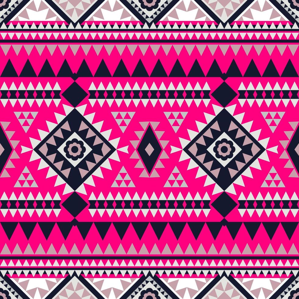 Geometric ethnic pattern with square triangle diagonal abstract ornament design for clothing fabric textiles printing, handcraft, embroidery, carpet, curtain, batik, wallpaper wrapping, vector drawing