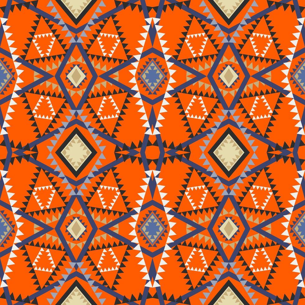 Geometric ethnic pattern with square triangle diagonal abstract ornament design for clothing fabric textiles printing, handcraft, embroidery, carpet, curtain, batik, wallpaper wrapping, vector drawing