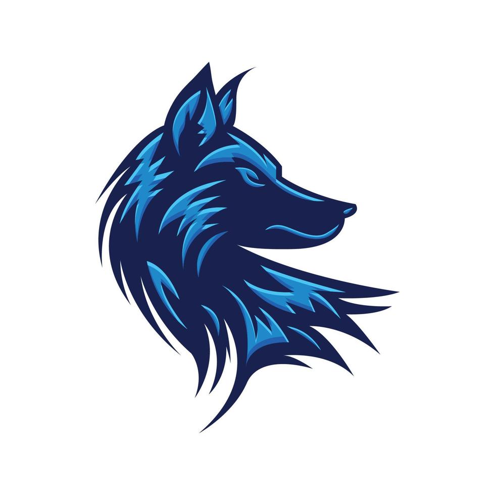 Wolf Mascot Logo Concept Vector Illustration Cartoon. Suitable For Logo, Wallpaper, Banner, Background, Card, Book Illustration, T-Shirt Design, Sticker, Cover, etc