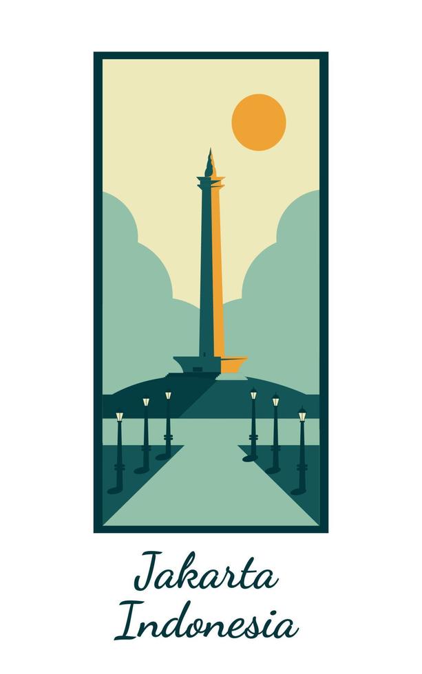 Jakarta Indonesia travel and tourism vector