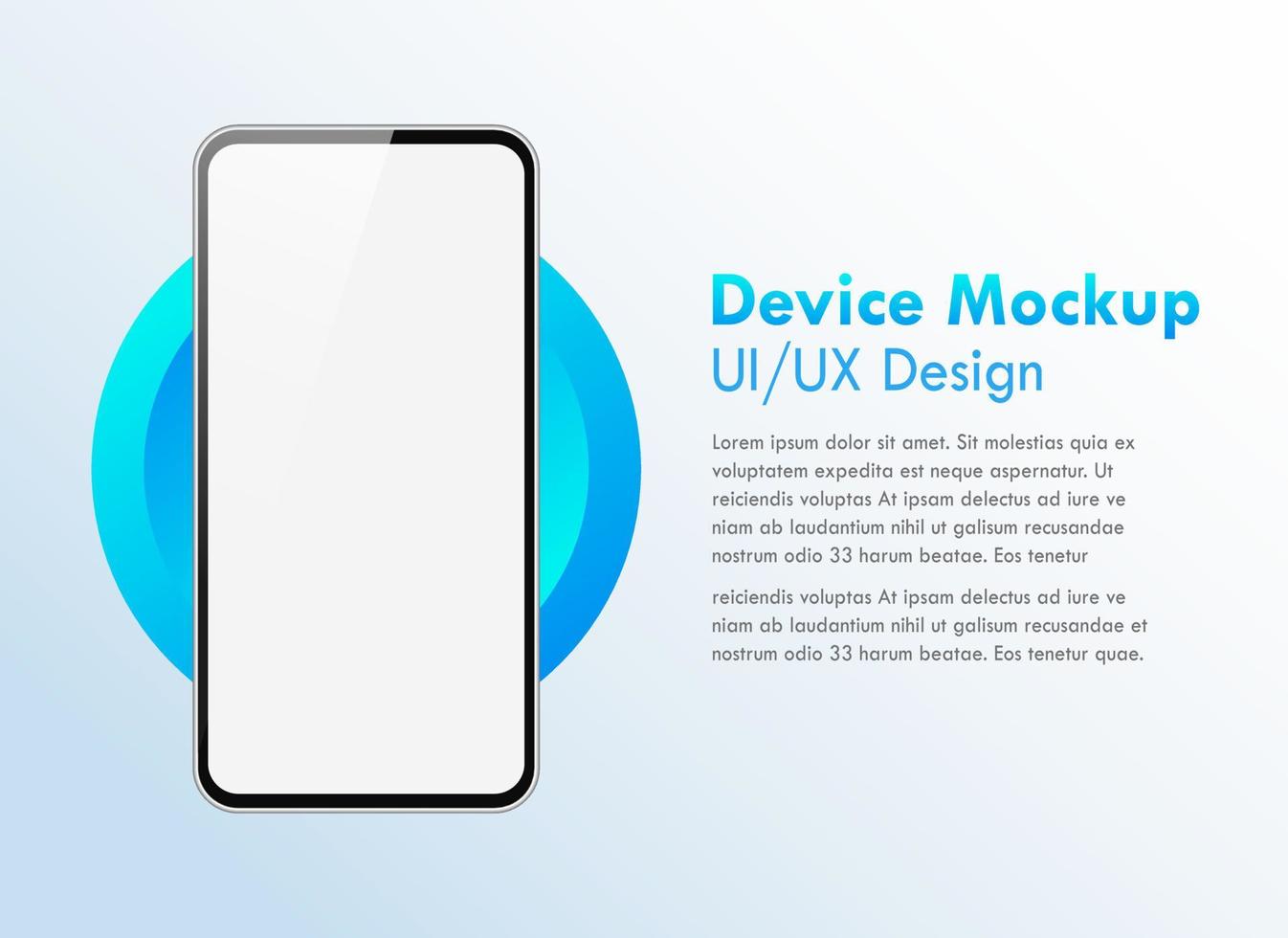Realistic Modern Smartphone Presentation Showcase Vector Mockup Template