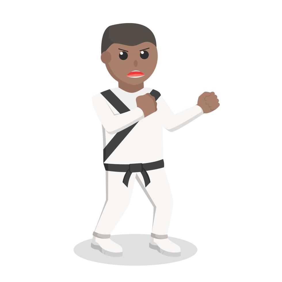 karate man african combat pose vector