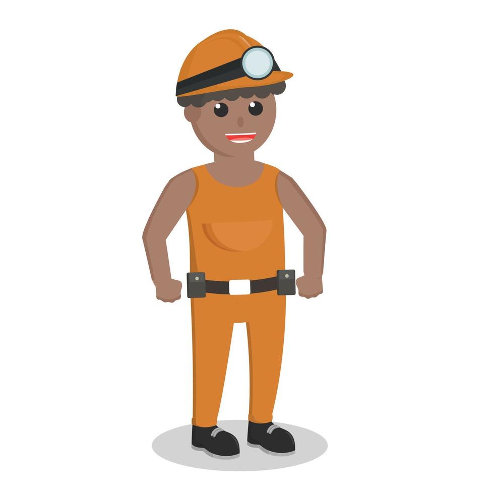 miner african standing pose vector