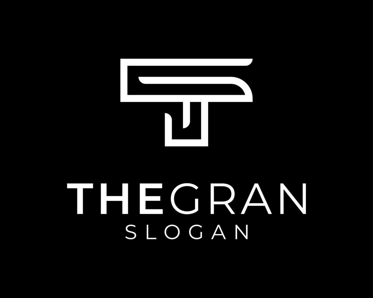 Letter TG GT Initials Simple Line Minimal Minimalist Modern Monogram Vector Logo Design