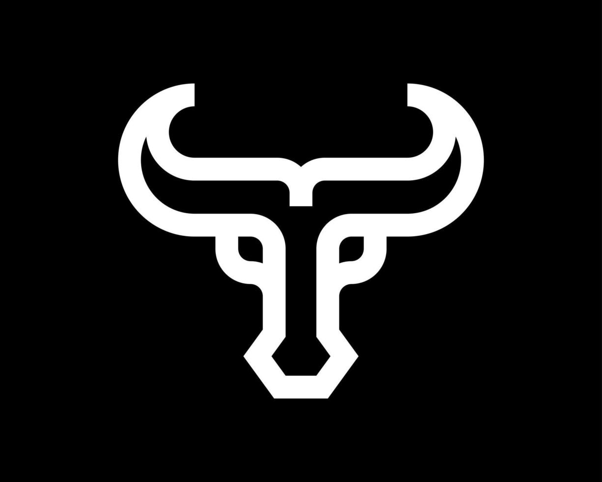 Head Bull Horn Power Strong Line Abstract Geometric with Letter T Simple Modern Vector Logo Design