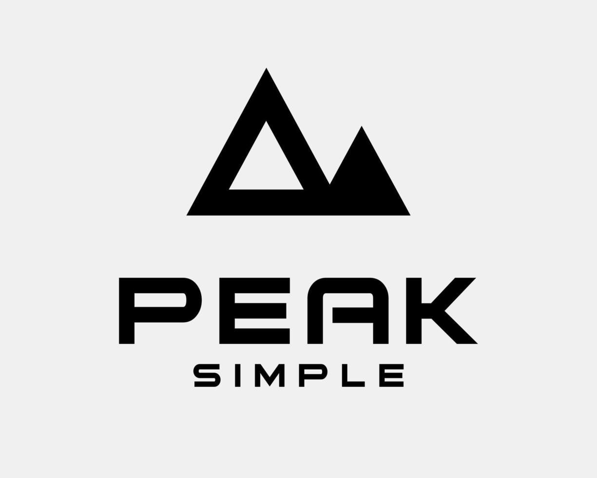 Mountain Peak Hill Valley Rock Stone Triangle Geometric Abstract Simple Minimal Vector Logo Design