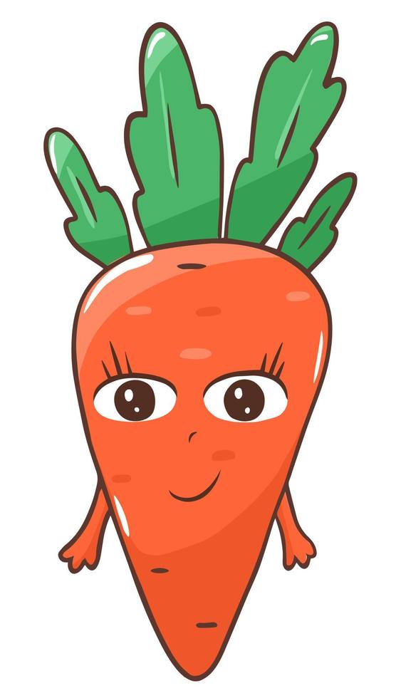 Easter carrot character with face vector