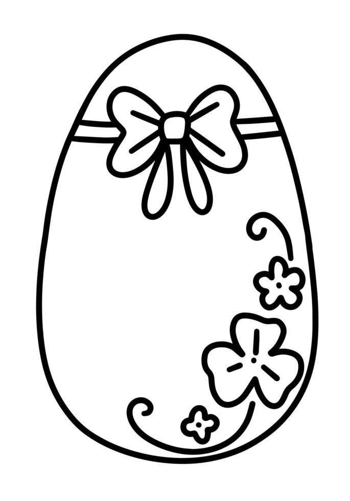 huevo de pascua en estilo de contorno de contorno vector