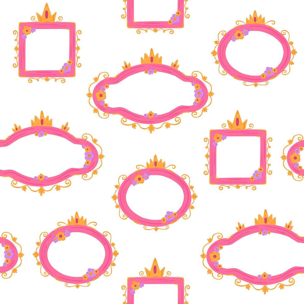 Princess mirrow seamless pattern vector