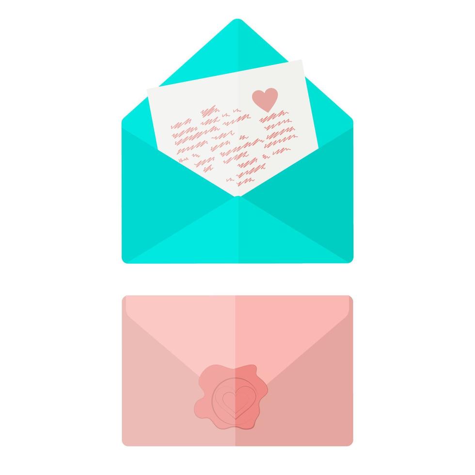Valentines Cartoon Love Letters vector