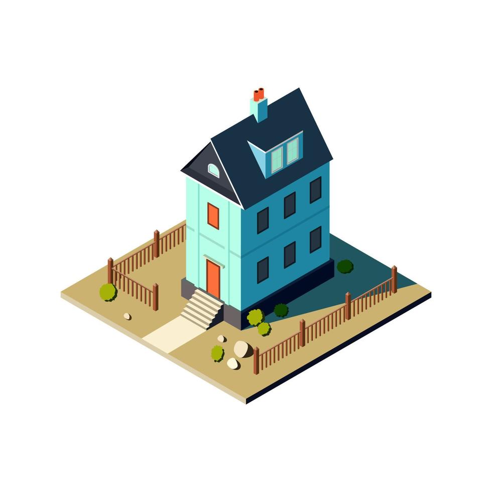 Isometric house vector