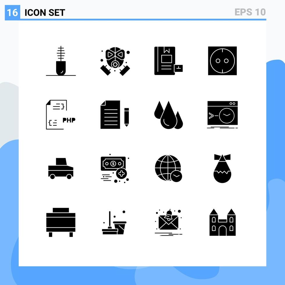 paquete de iconos de vectores de stock de 16 signos y símbolos de línea para el desarrollo de elementos de diseño de vectores editables para el aprendizaje del zócalo del libro de codificación