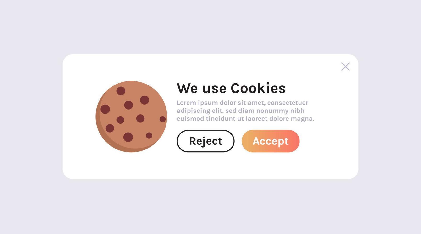 protección de la información de datos personales cookie y página web de Internet utilizamos el concepto de política de cookies ilustración vectorial plana. vector