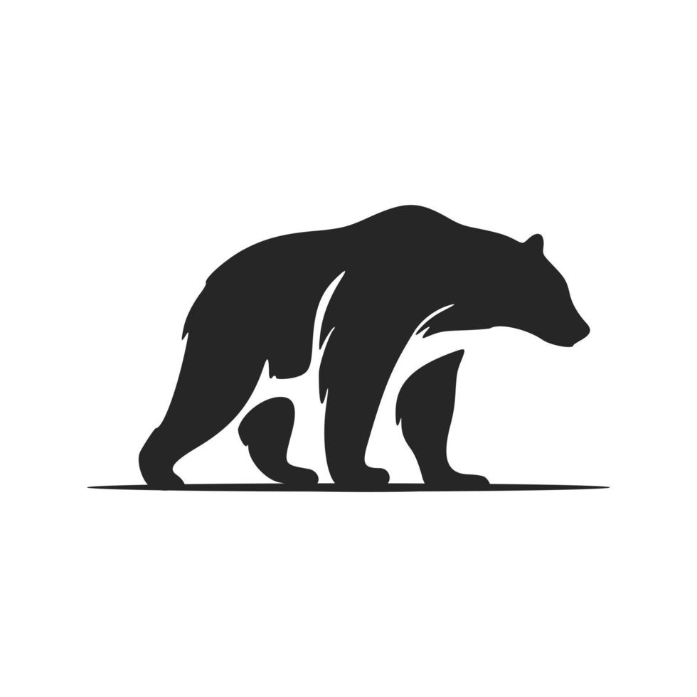 logotipo de oso blanco y negro simple pero poderoso, perfecto para cualquier empresa que busque una apariencia elegante y profesional. vector