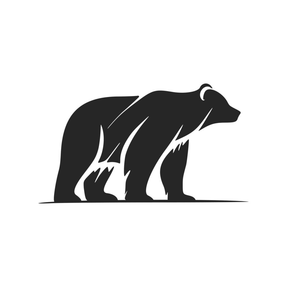 elegante logotipo de oso blanco y negro perfecto para cualquier empresa que busque un aspecto elegante y profesional. vector