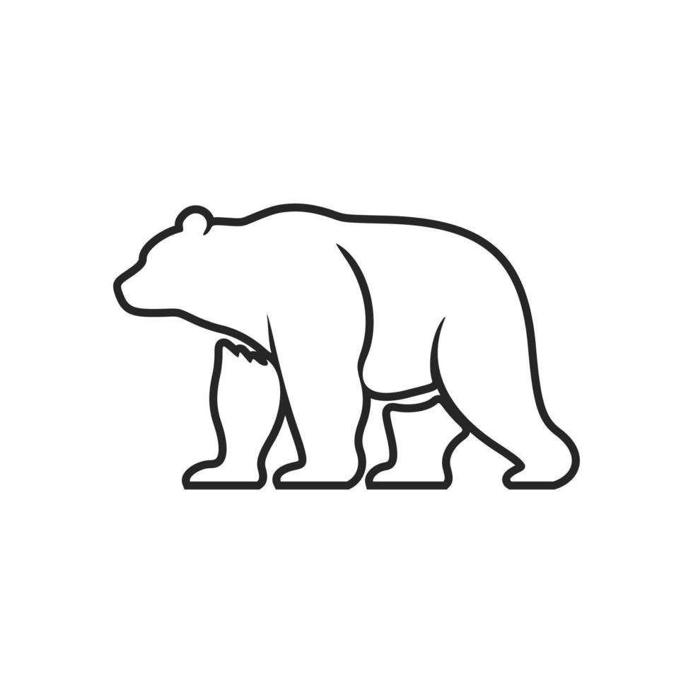 Versátil logotipo de oso blanco y negro perfecto para una marca de moda o un producto de alta gama. vector