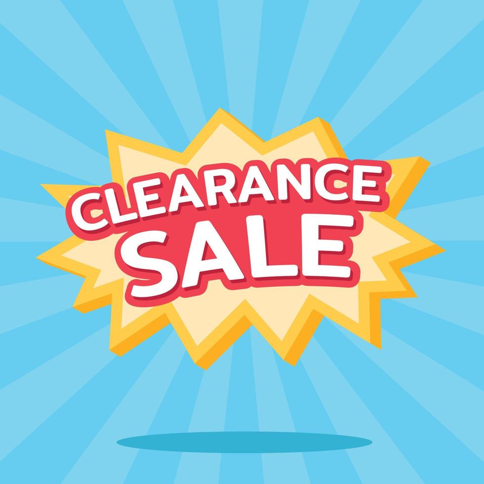 Clearance sale starburst label, Promotion discount banner templates vector